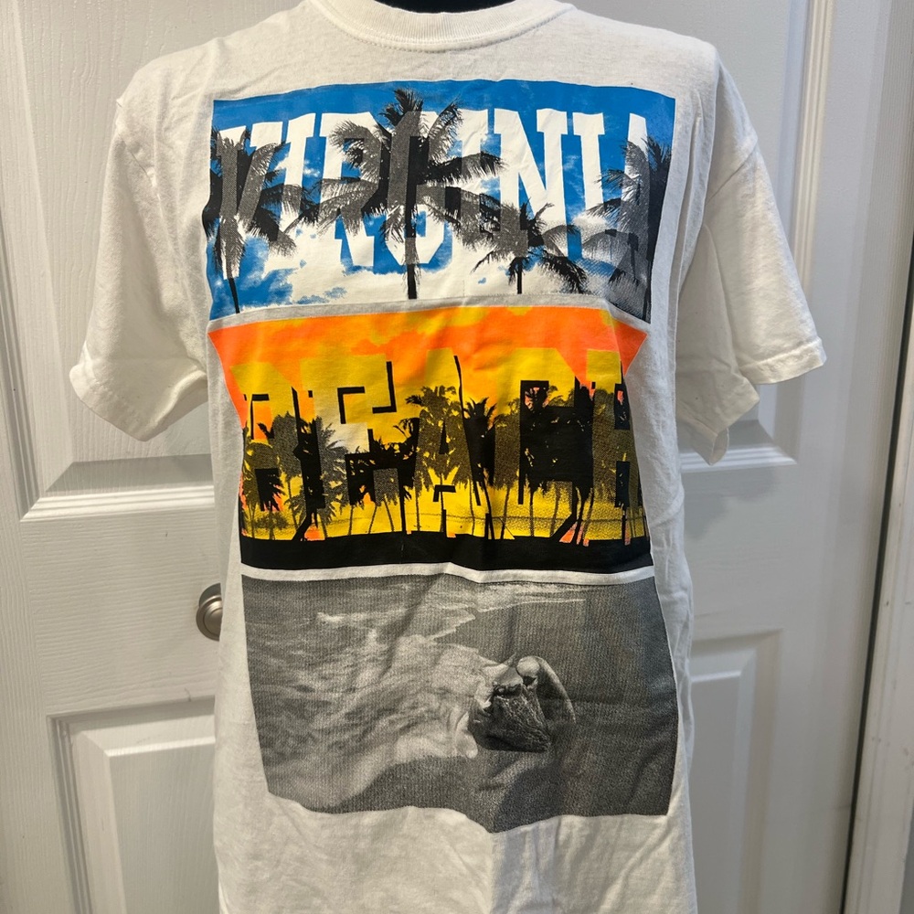 White Graphic T-Shirt with Multicolor Print